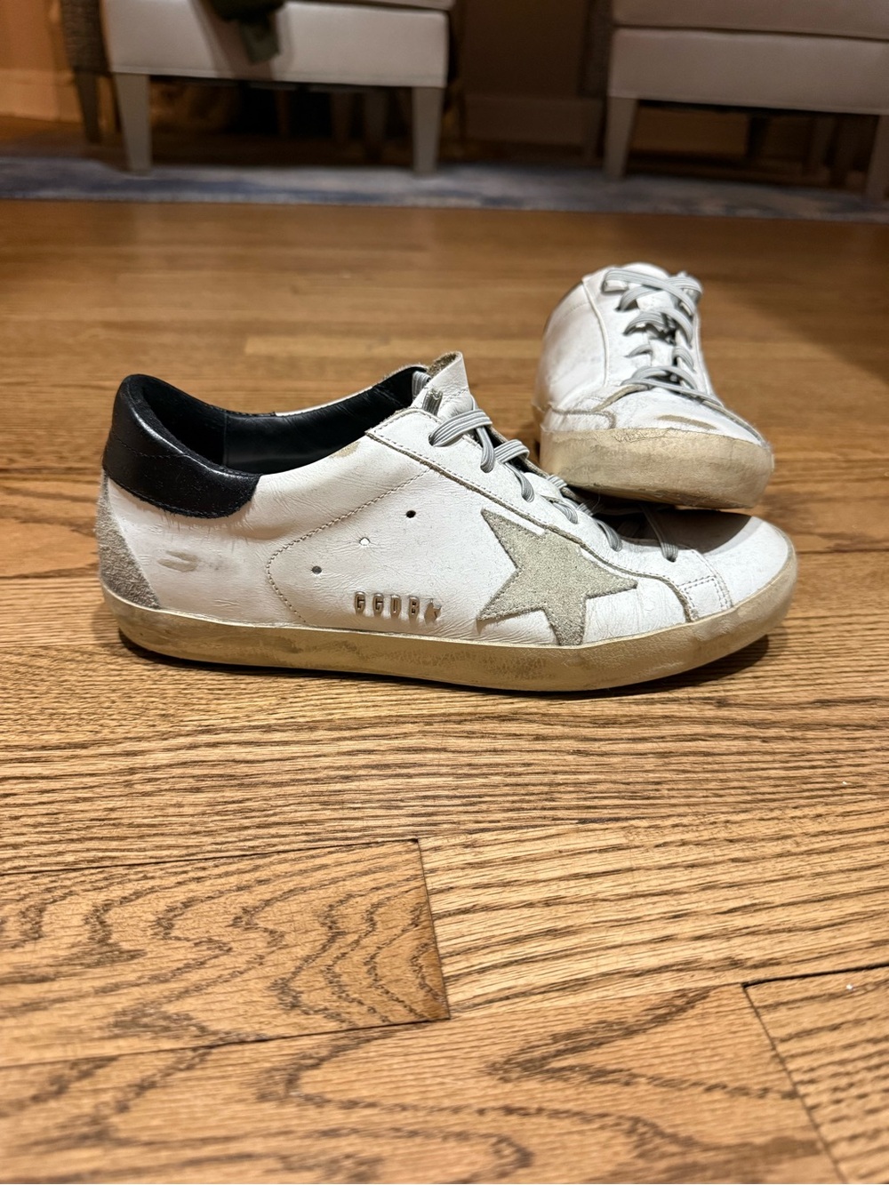 Women's Super-Star with suede star and black heel tab